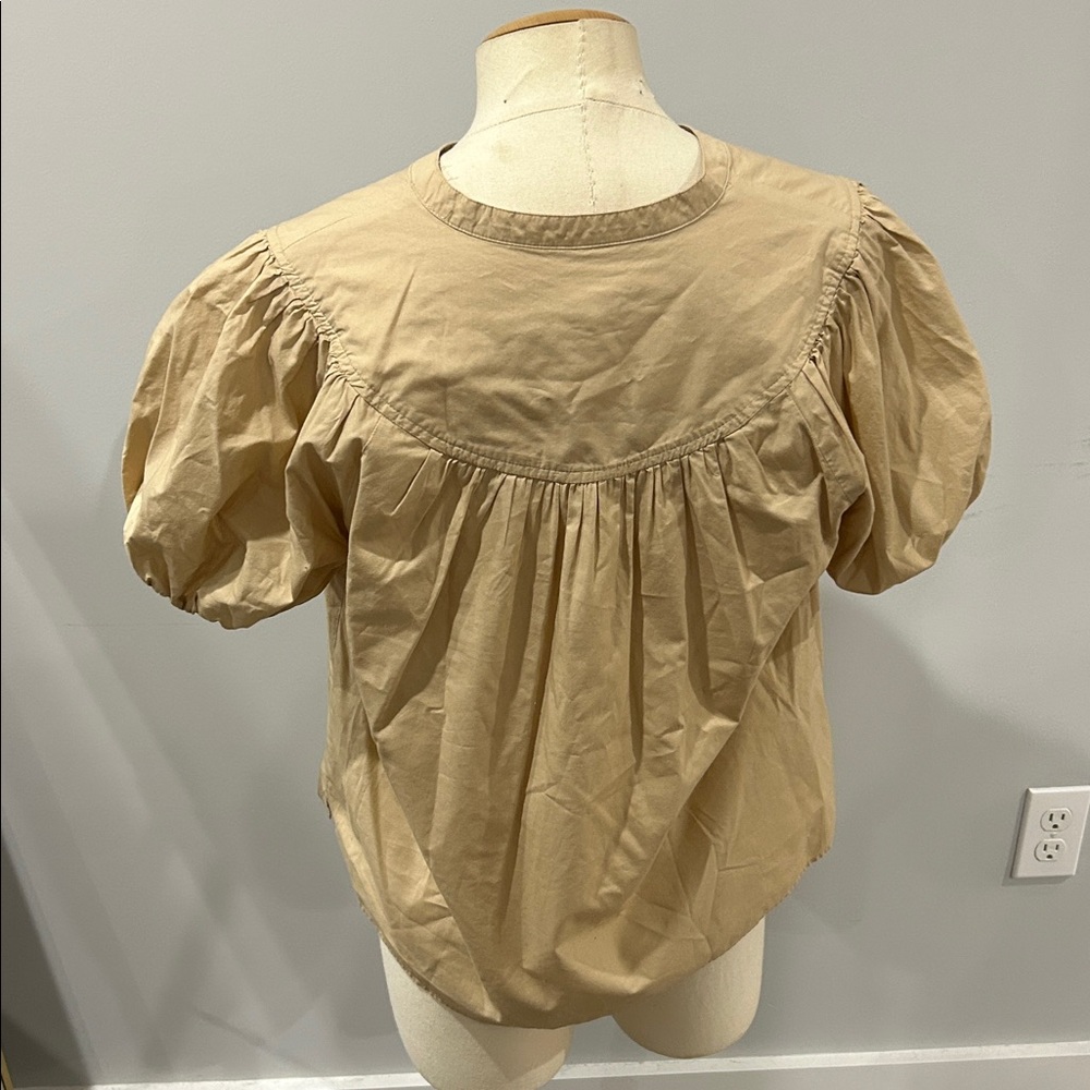J. Crew Puff-sleeve cotton poplin popover top - Picture 7 of 7